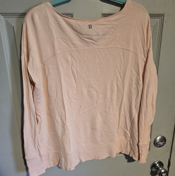 Sweaty Betty Dolman Sleeve Boxy Peach Sweatshirt with Thumbholes Oversized S - Picture 6 of 11
